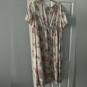 Floral Print Short Sleeve Dress